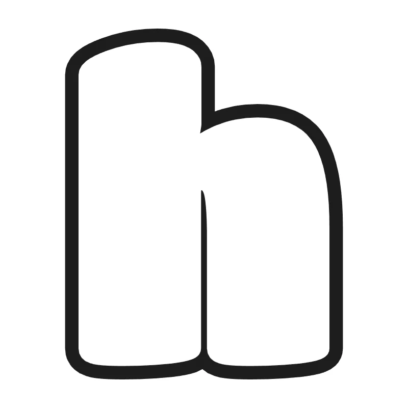 Lowercase bubble letter h – Bold style