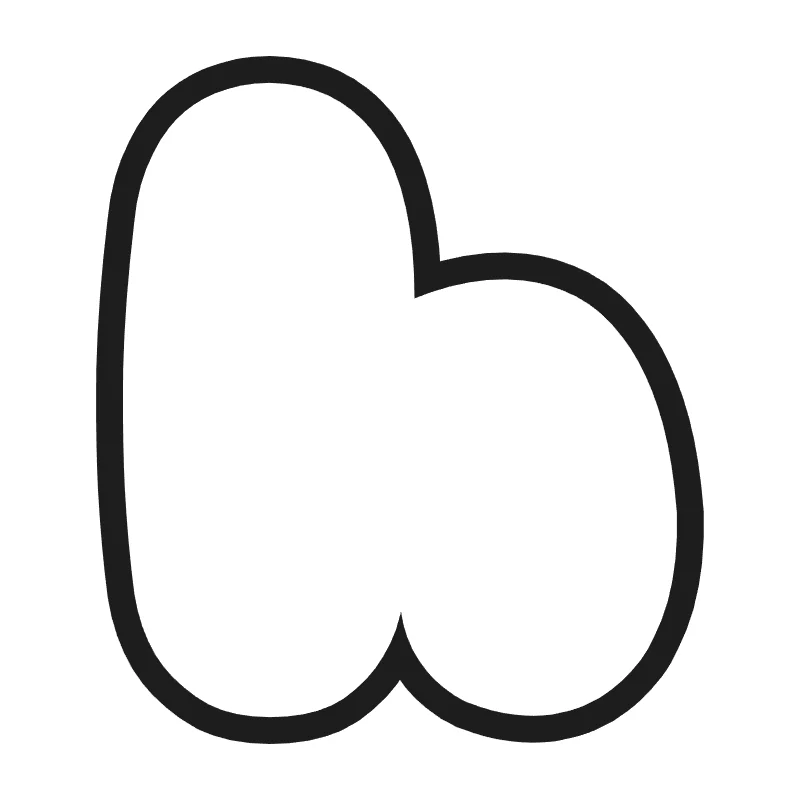 Lowercase bubble letter h – Cute style