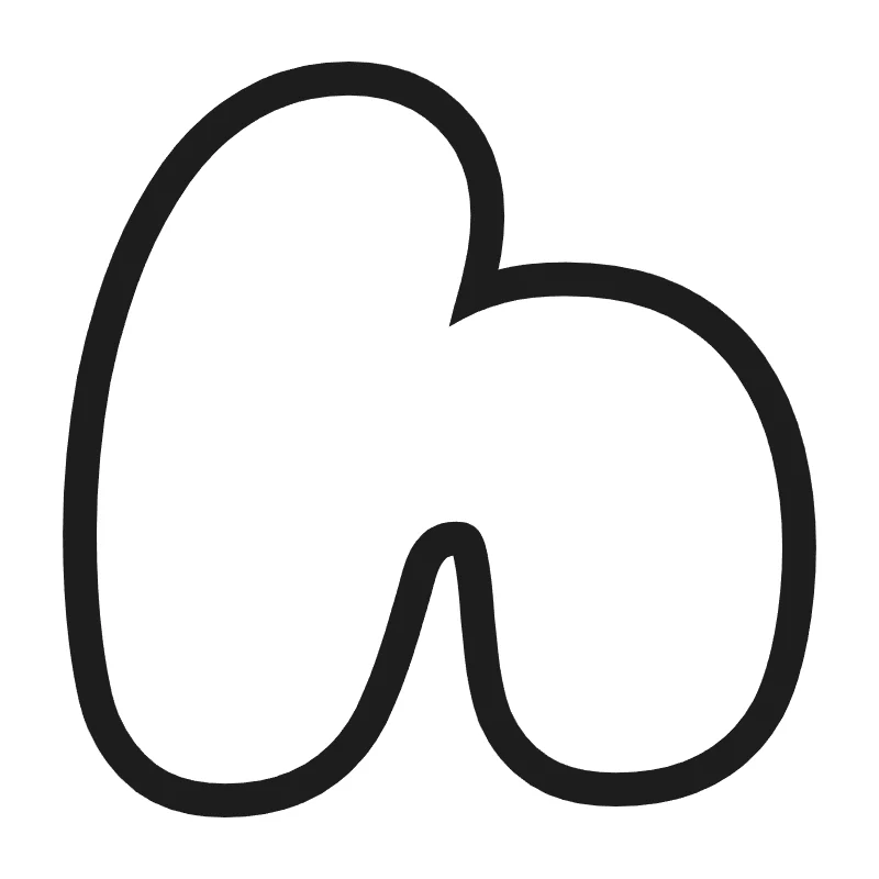 Lowercase bubble letter h – Hand-drawn style