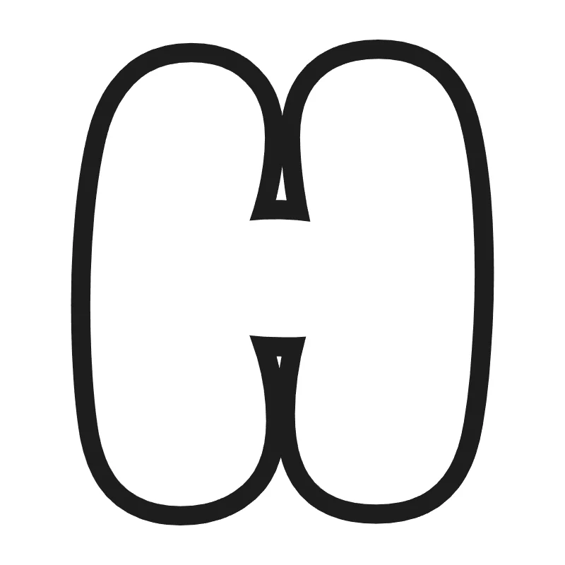 Bubble letter H – Classic style