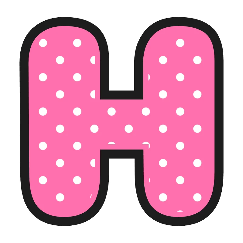 Bubble letter H – Polka dots style