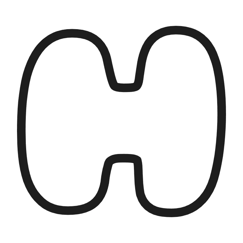 Bubble letter H – Hand-drawn style