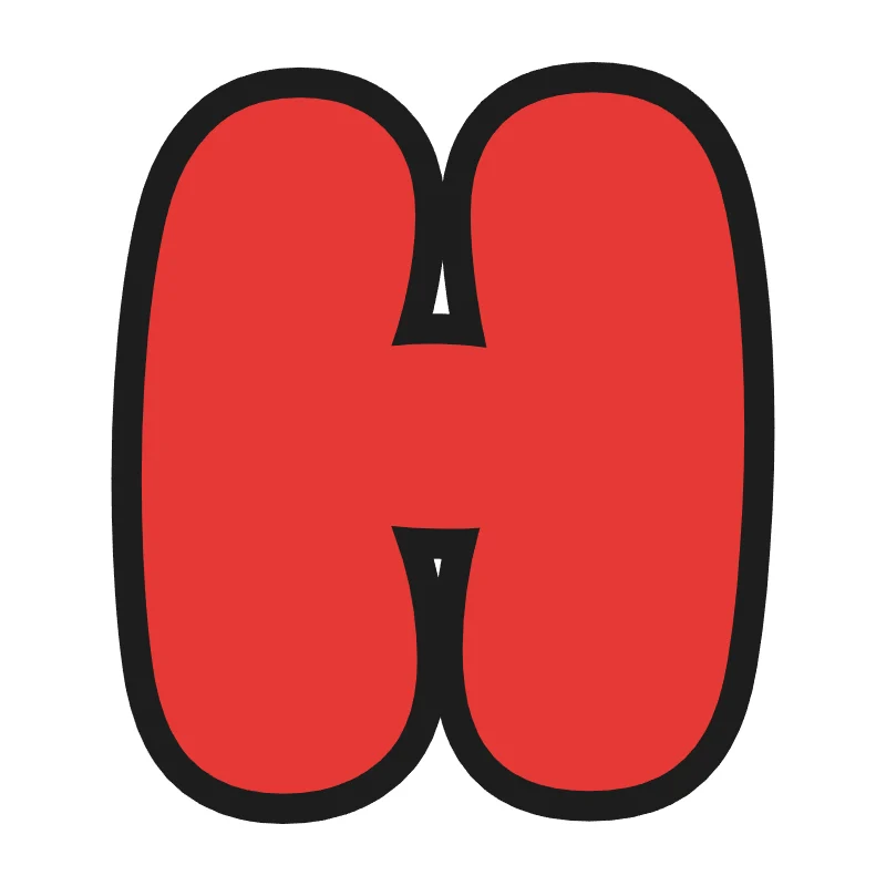 Bubble letter H – Rainbow style