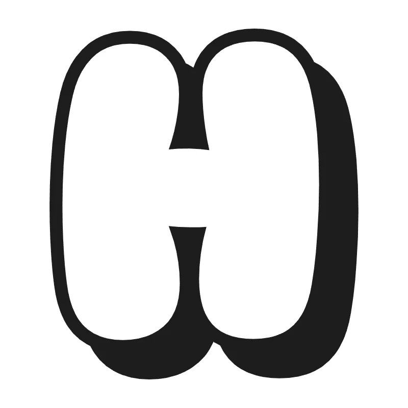 Bubble letter H – Shadow style