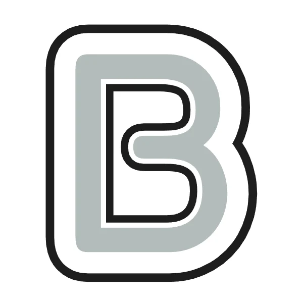 How to draw bubble letter B: step 2 of 4