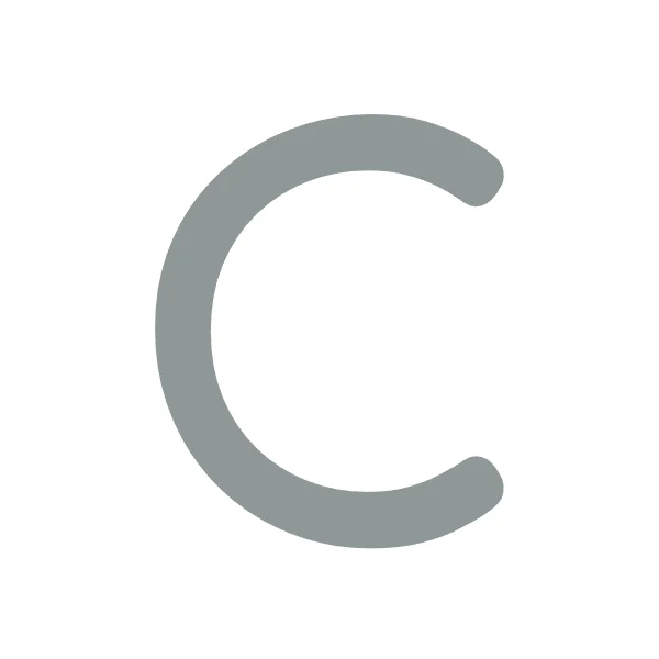How to draw bubble letter C: step 1 of 4