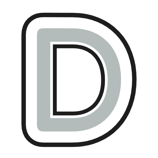 How to draw bubble letter D: step 2 of 4