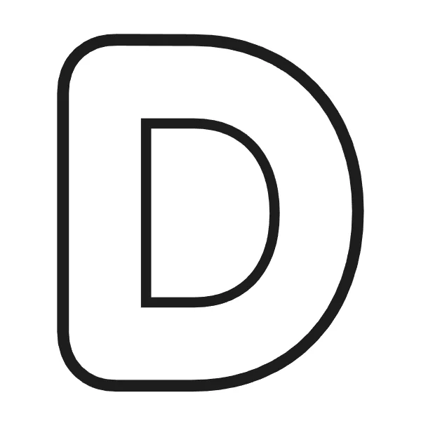 How to draw bubble letter D: step 3 of 4
