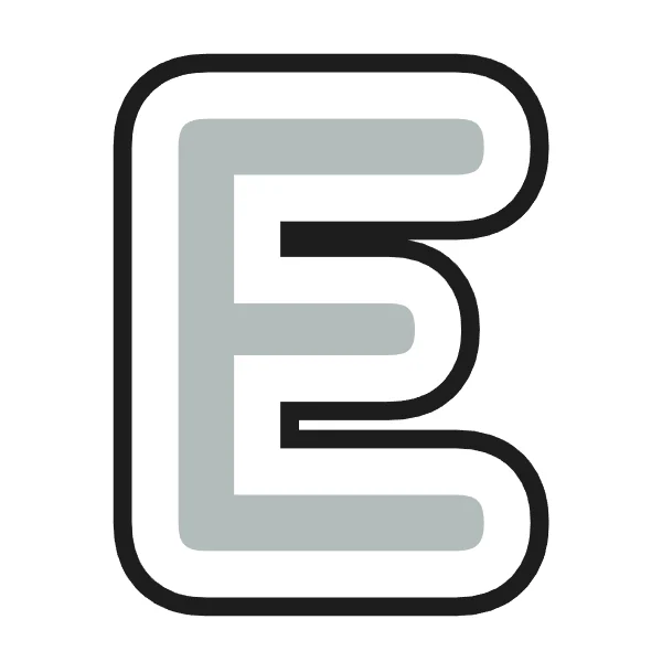 How to draw bubble letter E: step 2 of 4