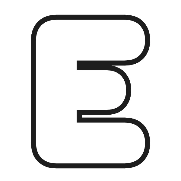 How to draw bubble letter E: step 3 of 4