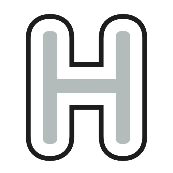 How to draw bubble letter H: step 2 of 4