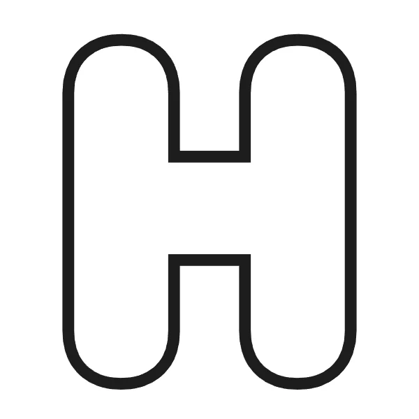 How to draw bubble letter H: step 3 of 4