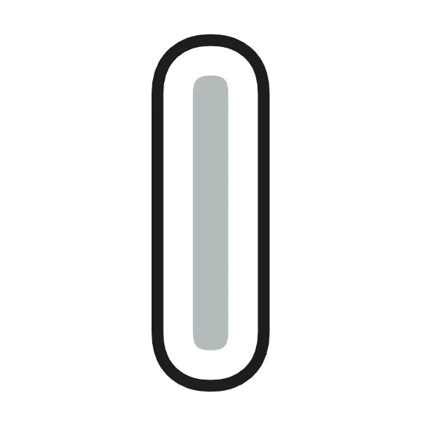 How to draw bubble letter I: step 2 of 4
