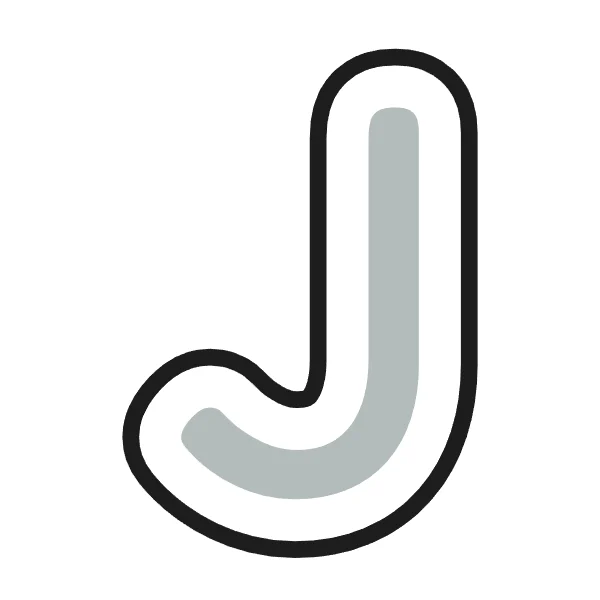 How to draw bubble letter J: step 2 of 4