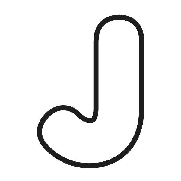 How to draw bubble letter J: step 3 of 4