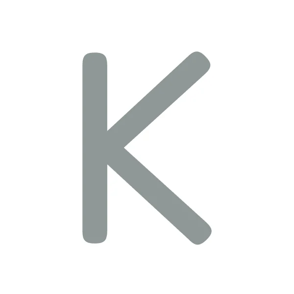 How to draw bubble letter K: step 1 of 4