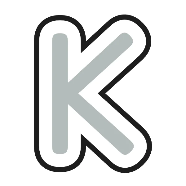 How to draw bubble letter K: step 2 of 4