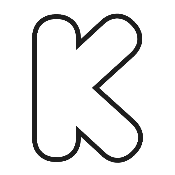 How to draw bubble letter K: step 3 of 4