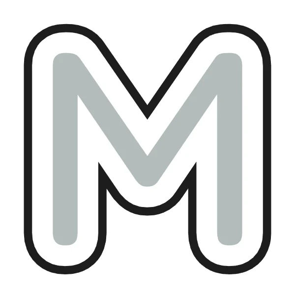 How to draw bubble letter M: step 2 of 4