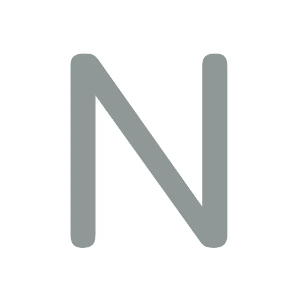 How to draw bubble letter N: step 1 of 4