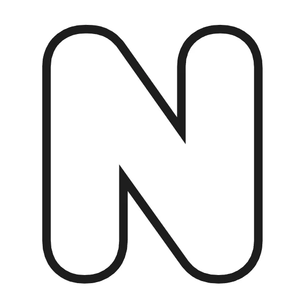 How to draw bubble letter N: step 3 of 4