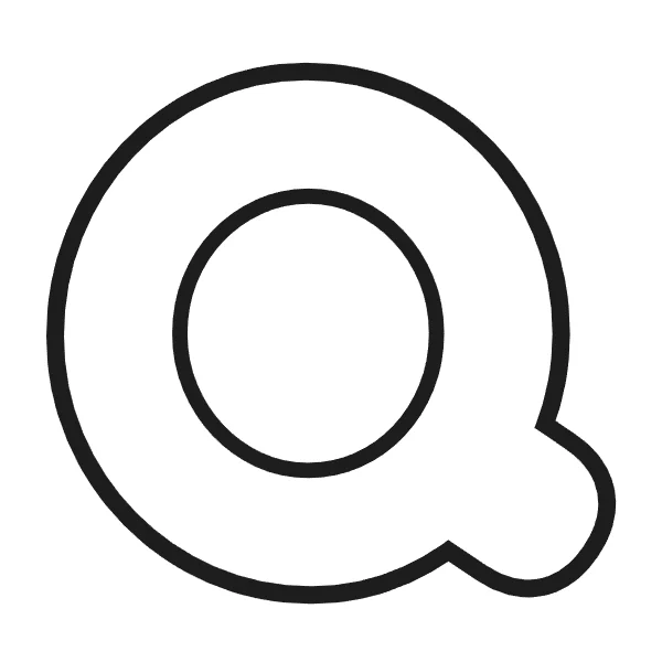 How to draw bubble letter Q: step 3 of 4