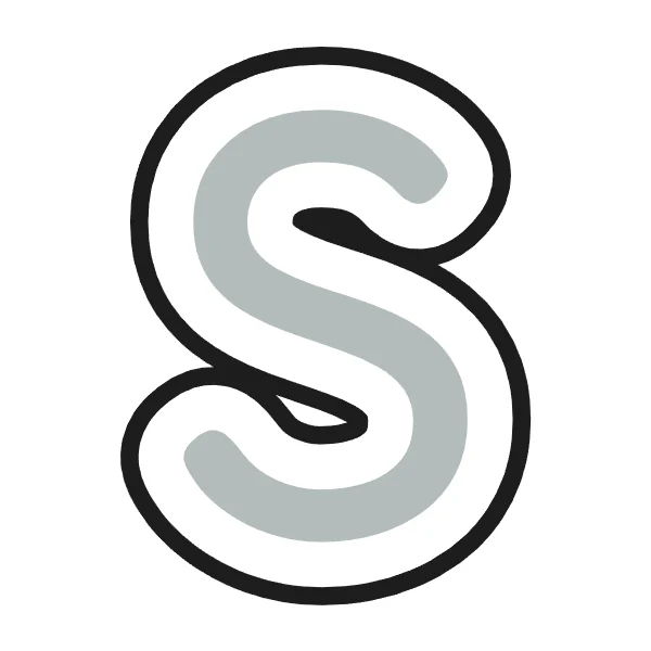 How to draw bubble letter S: step 2 of 4
