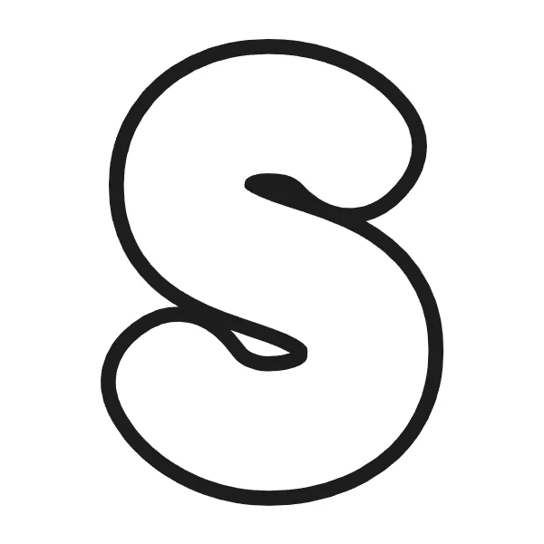 How to draw bubble letter S: step 3 of 4