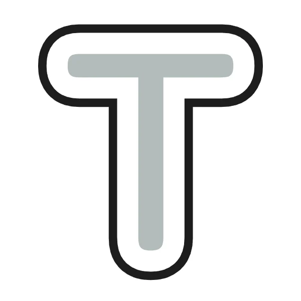 How to draw bubble letter T: step 2 of 4