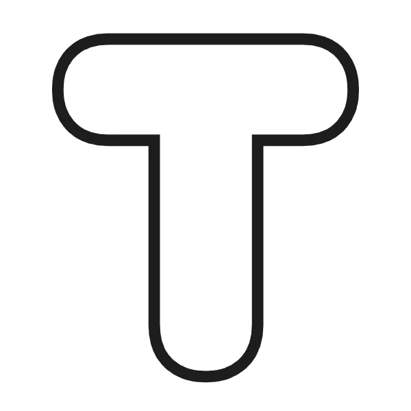 How to draw bubble letter T: step 3 of 4