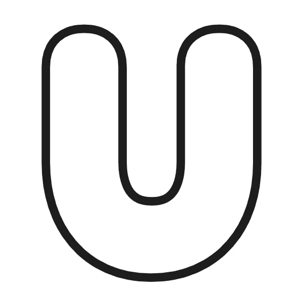 How to draw bubble letter U: step 3 of 4