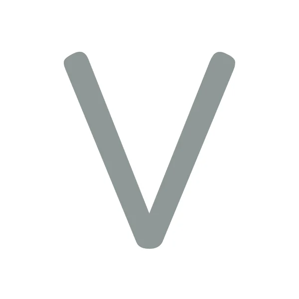 How to draw bubble letter V: step 1 of 4
