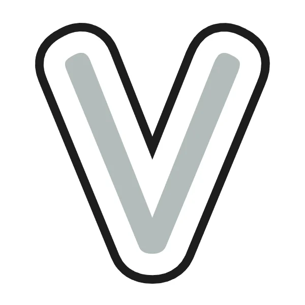How to draw bubble letter V: step 2 of 4
