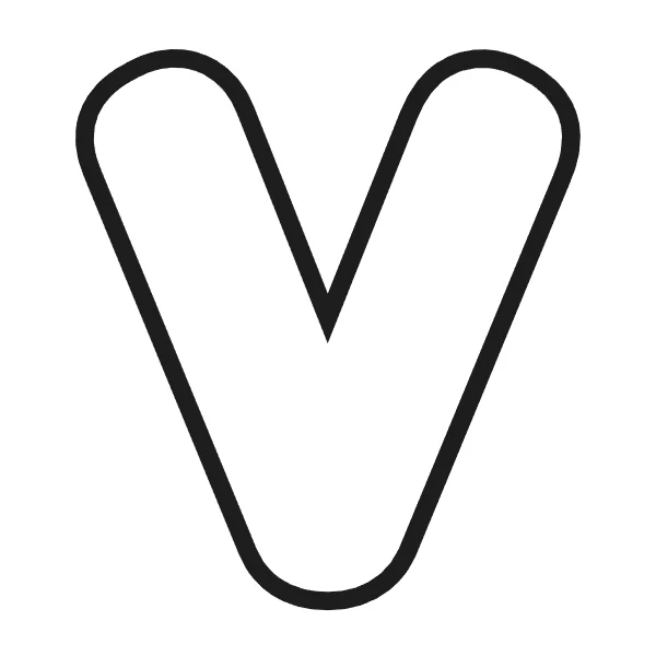 How to draw bubble letter V: step 3 of 4