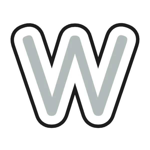 How to draw bubble letter W: step 2 of 4