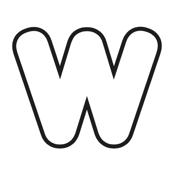 How to draw bubble letter W: step 3 of 4