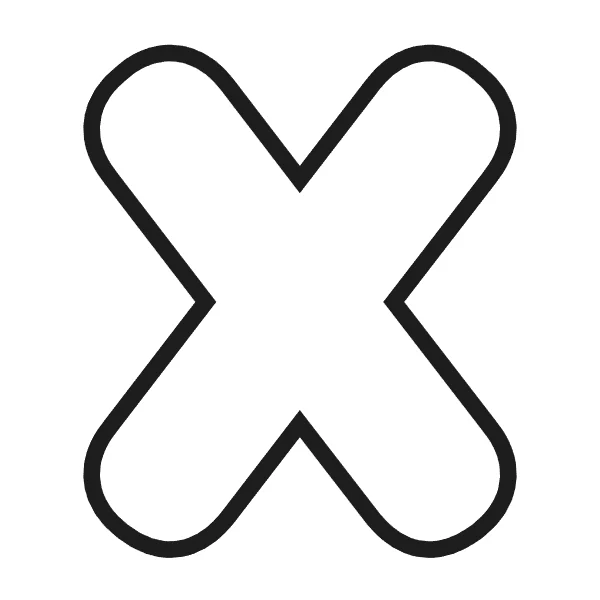 How to draw bubble letter X: step 3 of 4