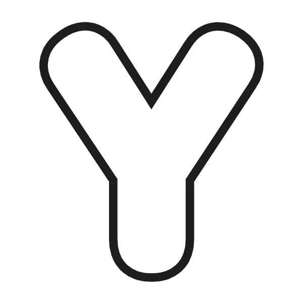 How to draw bubble letter Y: step 3 of 4