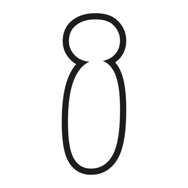 Lowercase bubble letter i – Classic style