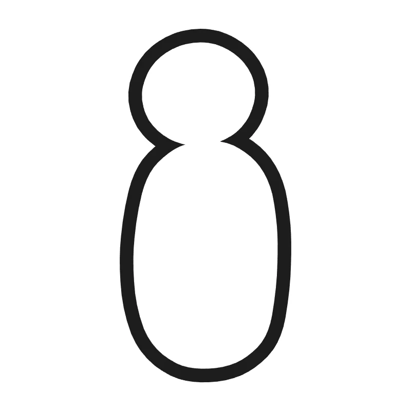 Lowercase bubble letter i – Cute style