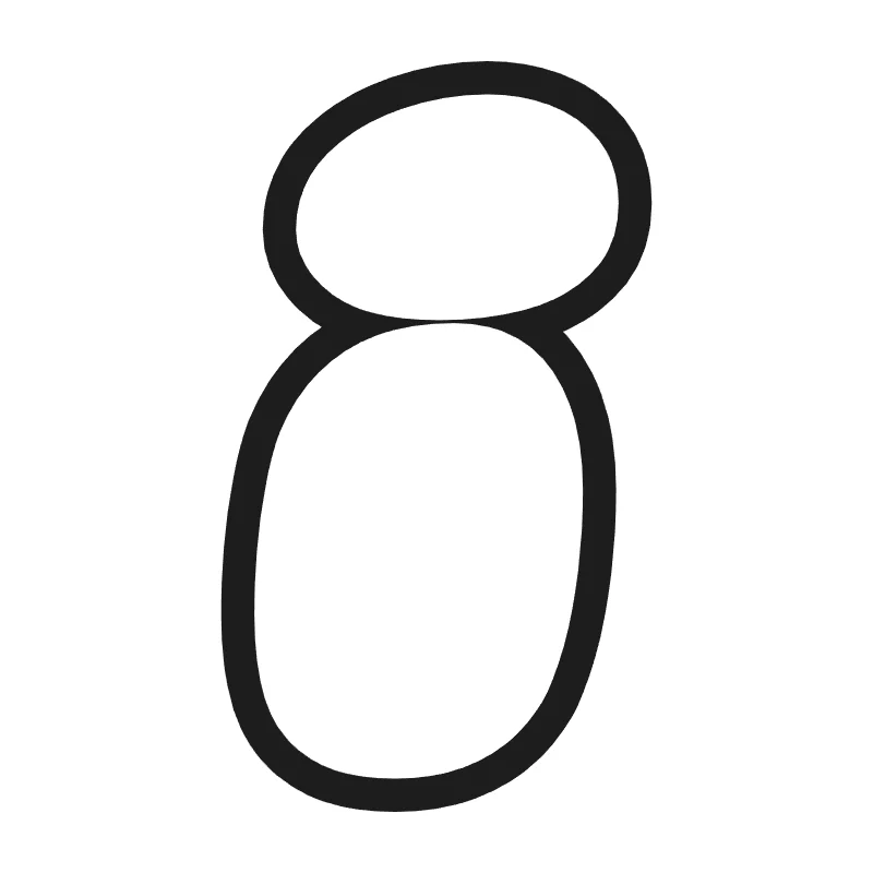 Lowercase bubble letter i – Hand-drawn style
