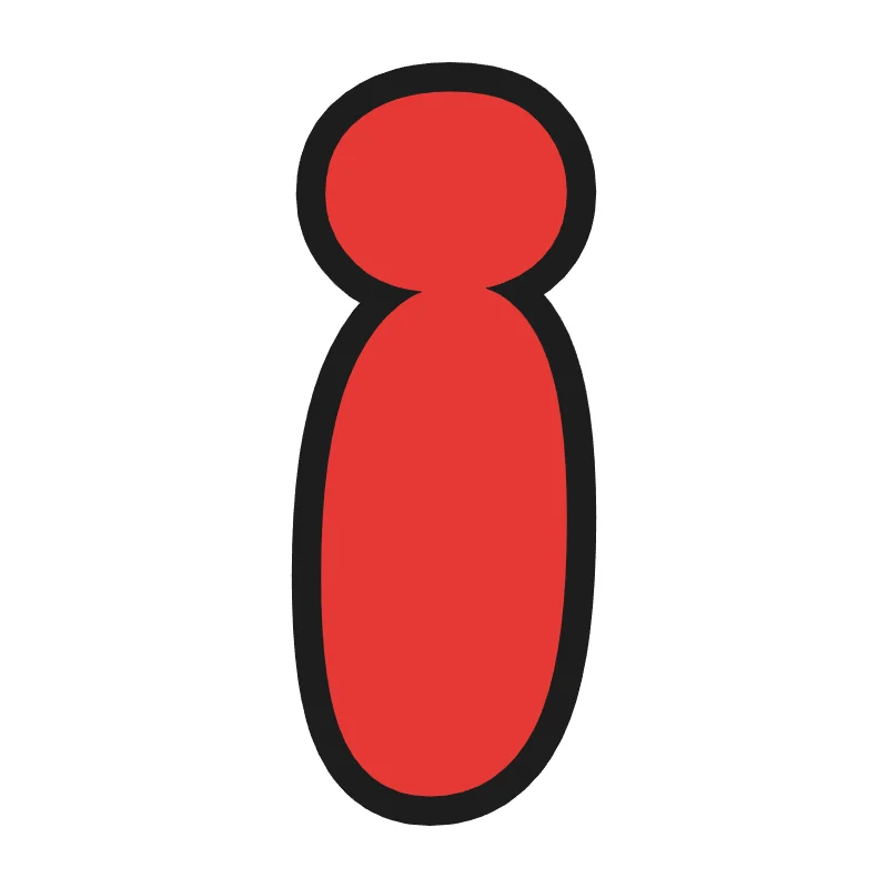 Lowercase bubble letter i – Rainbow style