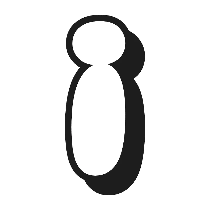 Lowercase bubble letter i – Shadow style