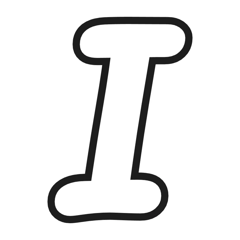 Bubble letter I – Cursive style