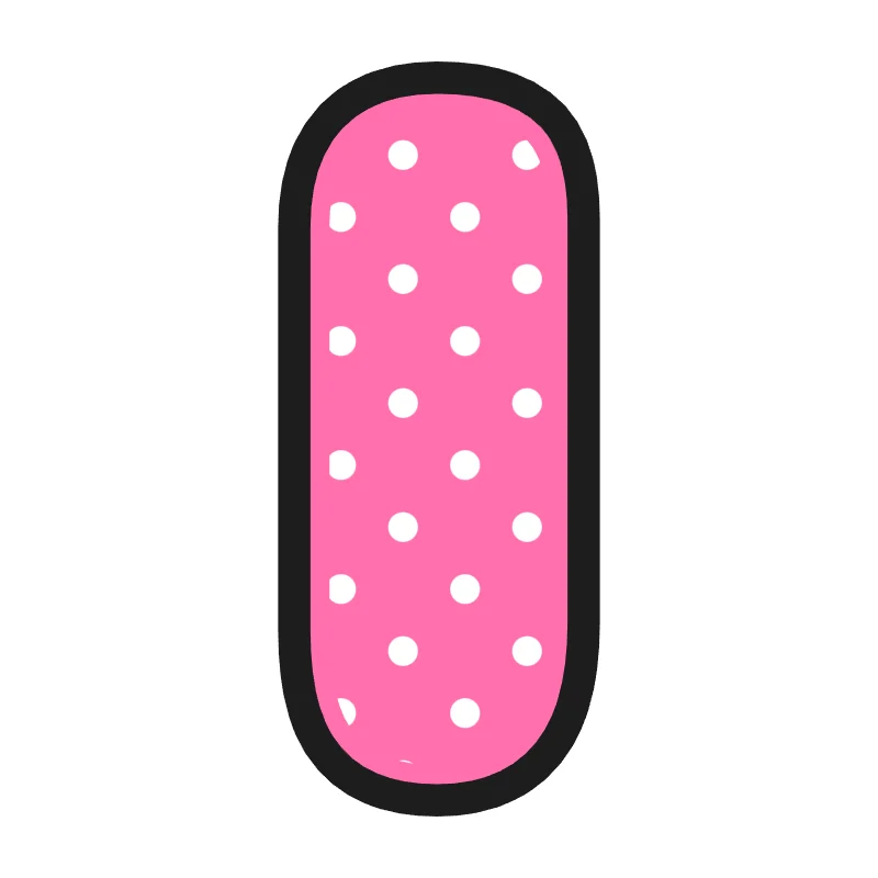 Bubble letter I – Polka dots style