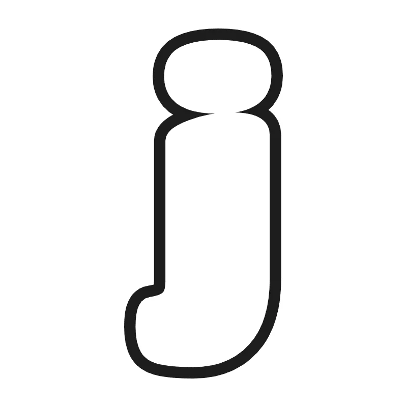 Lowercase bubble letter j – Bold style