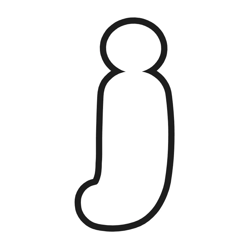 Lowercase bubble letter j – Cute style