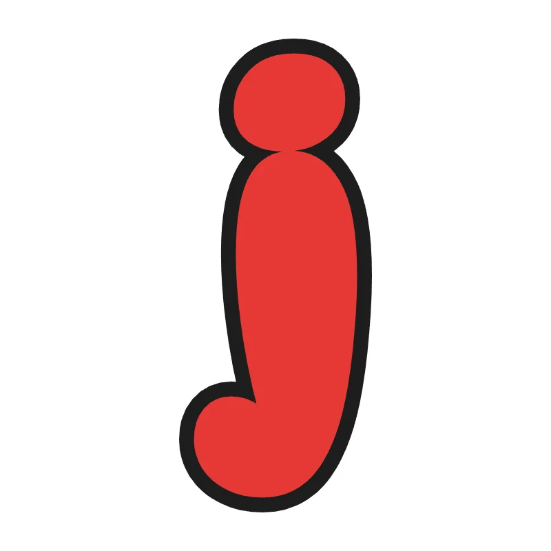 Lowercase bubble letter j – Rainbow style