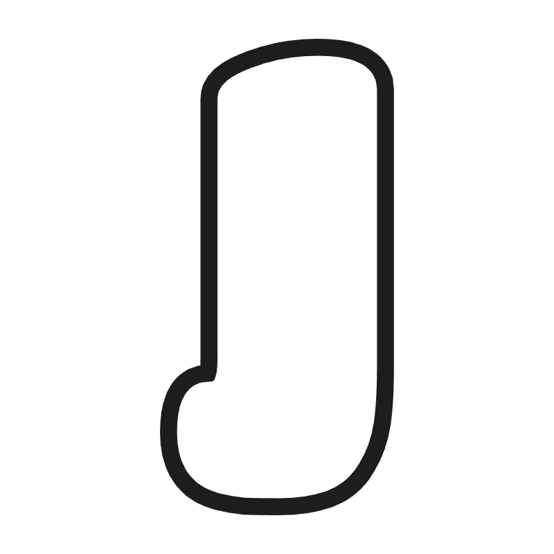 Bubble letter J – Bold style