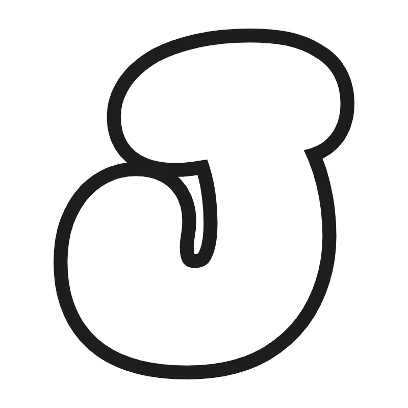Bubble letter J – Classic style